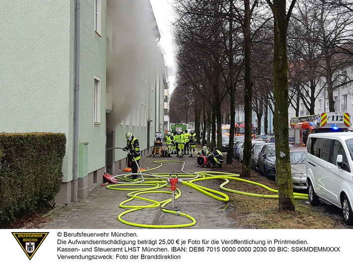 FW-M: Kellerbrand in Mehrparteienhaus (Bogenhausen)