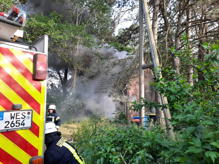 FW Sonsbeck: Gebäudebrand in Hamb