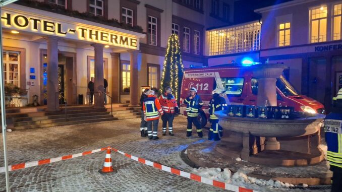 KFV-CW: Hotel in Bad Teinach wegen Kabelbrand evakuiert /Schmorbrand in Wand des Dampfbades