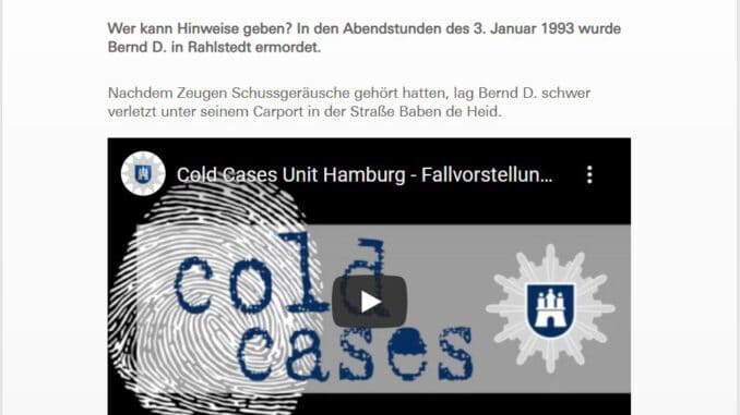 Ungeklärter Mordfall Bernd D. in Rahlstedt – Wer kann Hinweise geben – Blaulicht Deutschland