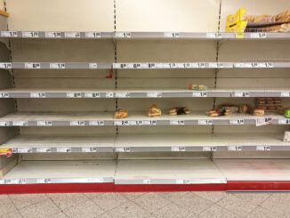 Fast ausverkauftes Brot im Supermarkt, über dts Nachrichtenagentur