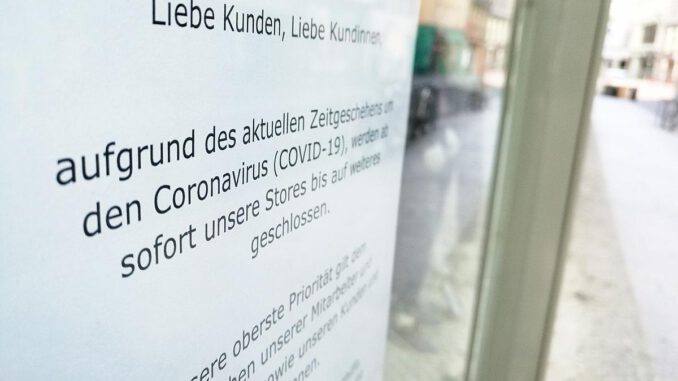 Wegen Coronakrise geschlossener Laden, über dts Nachrichtenagentur
