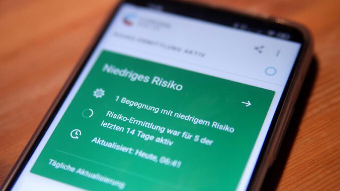 Corona-Warn-App mit Risikobegegnung, über dts Nachrichtenagentur