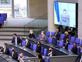 Wolodymyr Selenskyj am 17.03.2022 bei Videoansprache im Bundestag, über dts Nachrichtenagentur