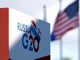 USA-Flagge auf dem G20-Gipfel in St. Petersburg, über dts Nachrichtenagentur