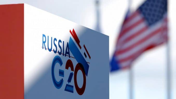 USA-Flagge auf dem G20-Gipfel in St. Petersburg, über dts Nachrichtenagentur