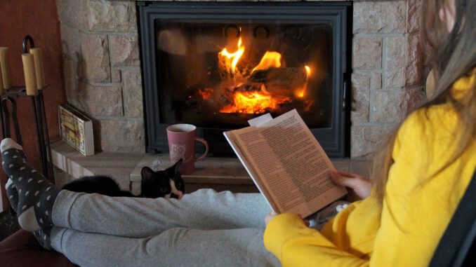 Fireplace Fire Read Book Flames  - ivabalk / Pixabay