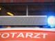 a police car with a blue light on top of it