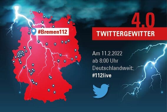 FW-HB: 12 Stunden am 11.2.: &quot;Twittergewitter&quot; gewährt am Notruftag Einblicke in die Feuerwehr Bremen