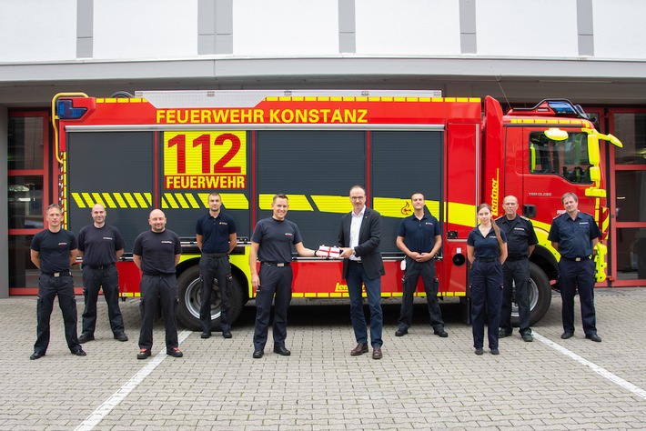 FW Konstanz: OB besucht die Einsatzkräfte der Feuerwehr Konstanz des Hochwassereinsatzes in RLP