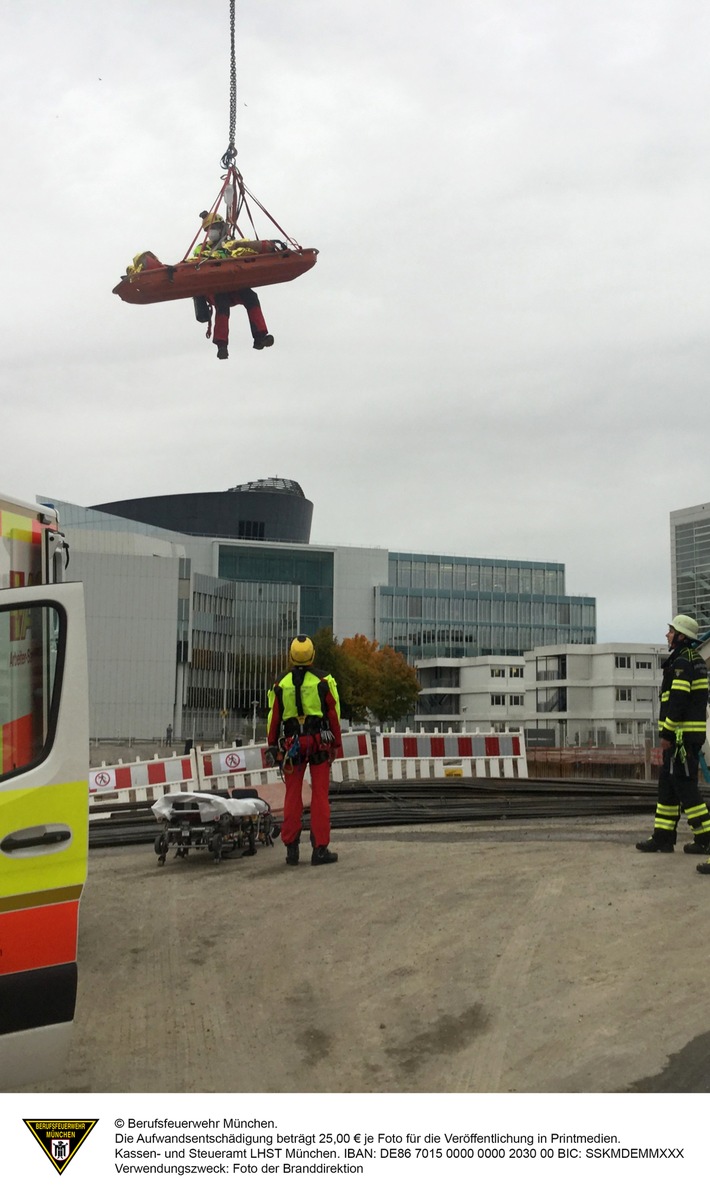 FW-M: Bauarbeiter schwer verletzt (Harthof)