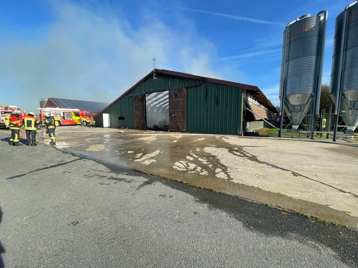 FW-ROW: Feuer zerstört Putenstall