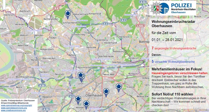 POL-OB: Wohnungseinbruchsradar für Oberhausen