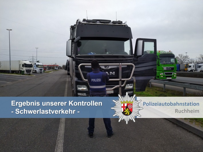 POL-PDNW: Polizeiautobahnstation Ruchheim - Verkehrskontrollen führen zu Untersagungen der Weiterfahrt